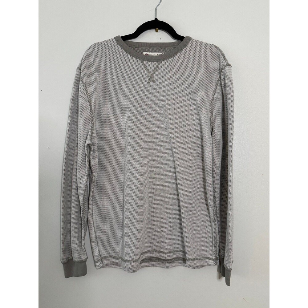 Wallace & Barnes Honeycomb Thermal Crewneck in Gray Men's Size Large‎
